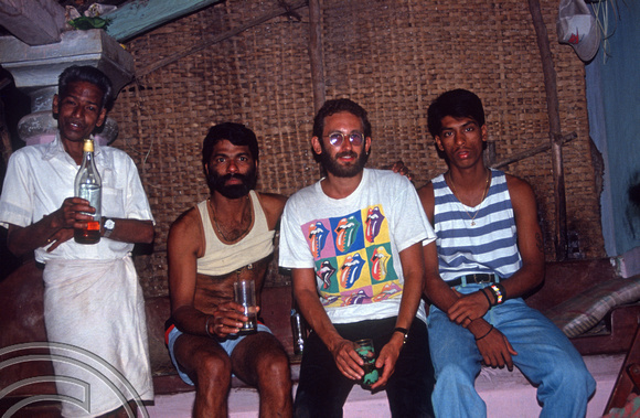 T03133. Me and the Fernandez family. Arambol. Goa. India. January 1992.
