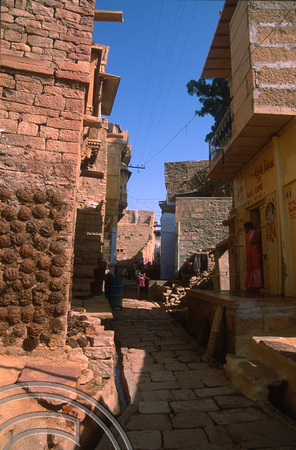T02979. Streets inside the fort. Jaisalmer. Rajasthan. India. 3rd November 1991