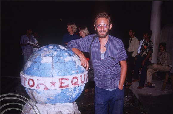 T03602. Me at the Equator. West Sumatra. Indonesia. 1st June 1992