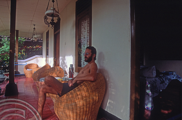 T03951. On my verandah at the Agus homestay. Ubud. Bali. Indonesia. 26th July 1992