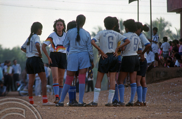 T03131. The Arambol ladies football team. Goa. India. January 1992.