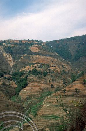 T03344. Terraces outside the Kathmandu valley. Nepal. 25th March 1992