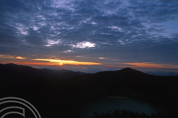 T04071. Dawn over Mount Kelimutu. Moni. Flores. Indonesia. 10th September 1992