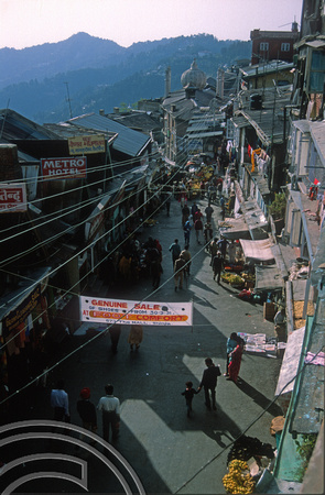 T02899. Looking across town. Shimla. HimachalPradesh. India. October 1991