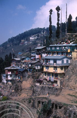 T03241. Looking over the town. Darjeeling. West Bengal. India. 2nd March. 1992.