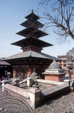 T03283. Temple in Durbar Square. Patan. Kathmandu Valley. Nepal. 12th March 1992