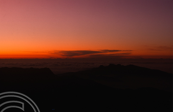 T03186. Sunrise seen from Adam's Peak. Sri Lanka. February 1992.