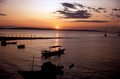 T04133. Sunset over the harbour. Semau Island. Timor. Indonesia. 14th September 1992