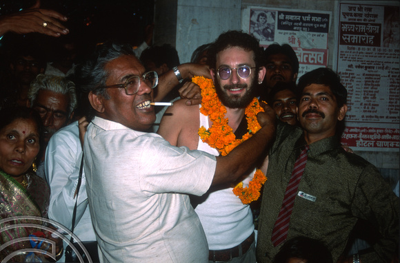 T02889. Me as an unexpected wedding guest. Paharganj. Delhi. India. 16th October 1991
