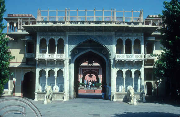 T02953. Gateway. City Palace. Jaipur. Rajasthan. India. 27th October 1991