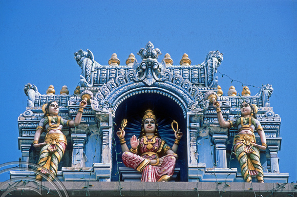T03550. Statues on a Hindu Temple. Singapore. 14th May 1992