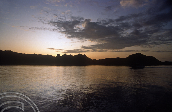 T04018. Dawn over the island. Komodo. Indonesia. 2nd September 1992
