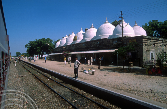 T03029. Unusual railway station. Gujarat. India. 11th November 1991