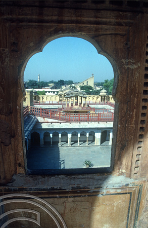 T02943. Jantar Mantar from the Hawa Mahal. Jaipur. Rajasthan. India. 27th October 1991