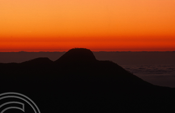 T03187. Sunrise seen from Adam's Peak. Sri Lanka. February 1992.