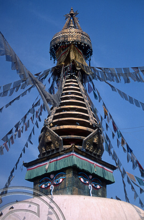 T03265. Stupa in the city. Kathmandu. Nepal. March 1992