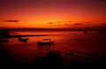T04131. Sunset over the harbour. Semau Island. Timor. Indonesia. 14th September 1992