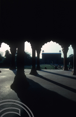 T02936. Hall of Public Audiences. Red Fort. Delhi. India. 25th October 1991