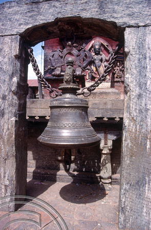 T03307. Temple bell. Changunarayan. Kathmandu Valley. Nepal. 14th March 1992