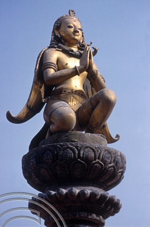 T03285. Garuda statue in Durbar Square. Patan. Kathmandu Valley. Nepal. 12th March 1992