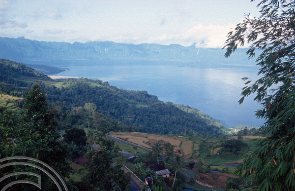 T03885. Looking down on the lake. Maninjau. West Sumatra. Indonesia. 26th June 1992