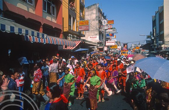 T03395. Parade. Khao San Rd. Bangkok. Thailand.  12th April 1992