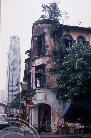 T03546. Old building in Chinatown. Singapore. 14th May 1992