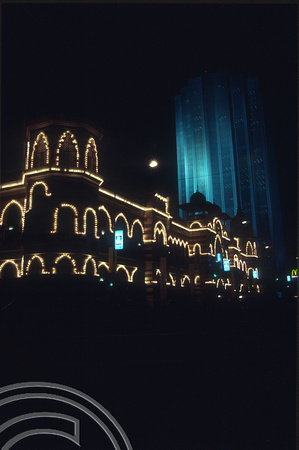 T03524. Old law courts illuminated. Kuala Lumpur. Malaysia. 9th May 1992