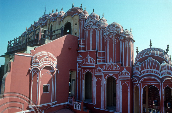 T02945. Rear of the Hawa Mahal. Jaipur. Rajasthan. India. 27th October 1991