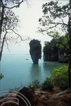 T03470. James Bond island. Ko Phangnan. Thailand.  28th April 1992