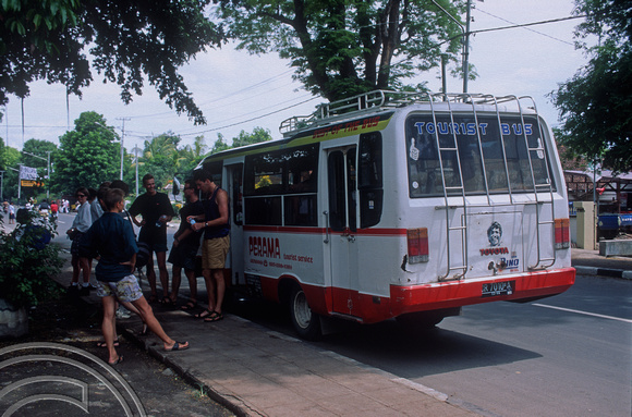 T4811. Perama tourist shuttle bus. Ampenan. Lombok. Indonesia. 14th December. 1994