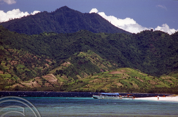 T4840. Looking across to Lombok. Gili Trawangan. Lombok. Indonesia. December. 1994