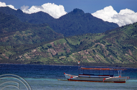 T4841. Looking across to Lombok. Gili Trawangan. Lombok. Indonesia. December. 1994