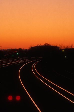 09962. Sunset along the tracks. Clapham Junction. 10.12.2001.