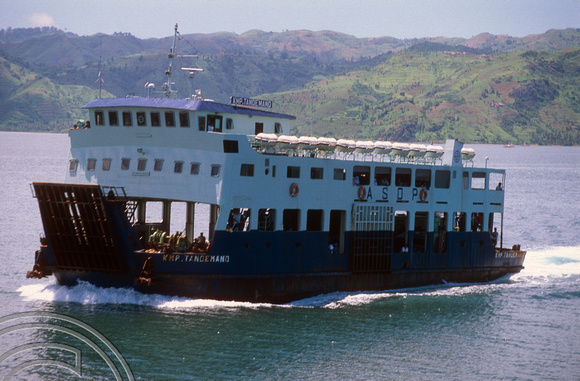 T4896. KMP Tangemand. Ferry from Bali. Bangsal. Lombok. Indonesia. Decmber. 1994