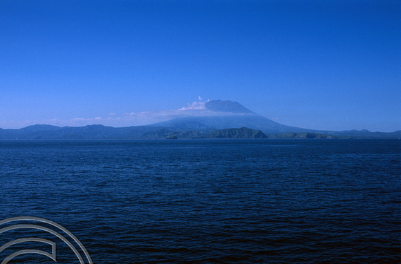 T4905. Mt Agung seen from the Lombok - Bali ferry. Indonesia. December. 1994