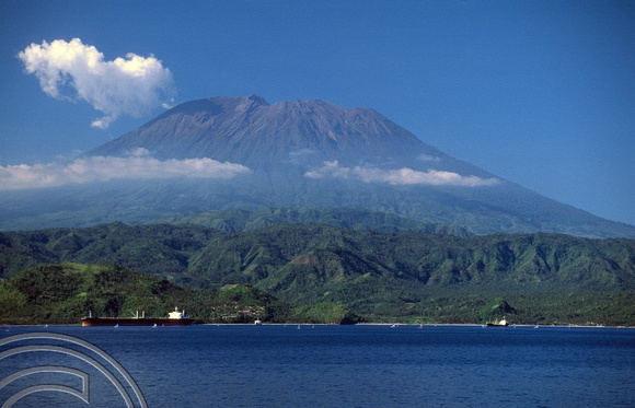 T4908. Mt Agung seen from the Lombok - Bali ferry. Indonesia. December. 1994