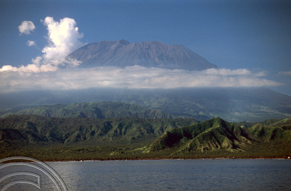 T4909. Mt Agung seen from the Lombok - Bali ferry. Indonesia. December. 1994