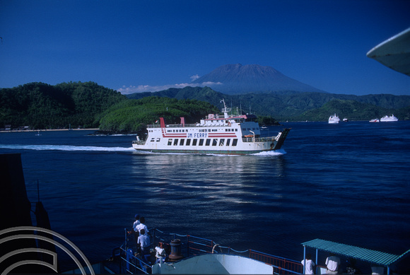 T4914. Lombok ferry leaving Padangbai. Bali. Indonesia. December. 1994