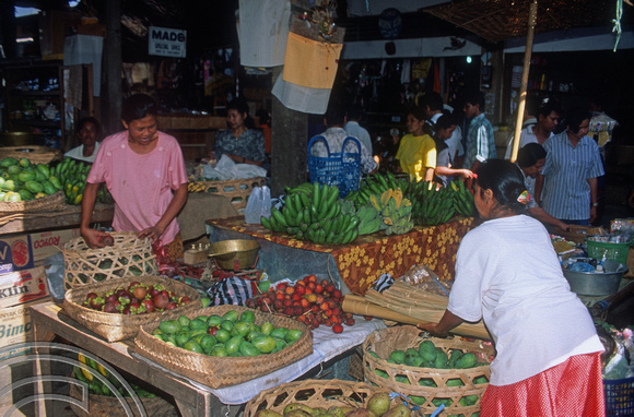T4939. Stall in the food market. Ubud. Bali. Indonesia. December. 1994