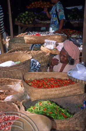 T4938. Stall in the food market. Ubud. Bali. Indonesia. December. 1994