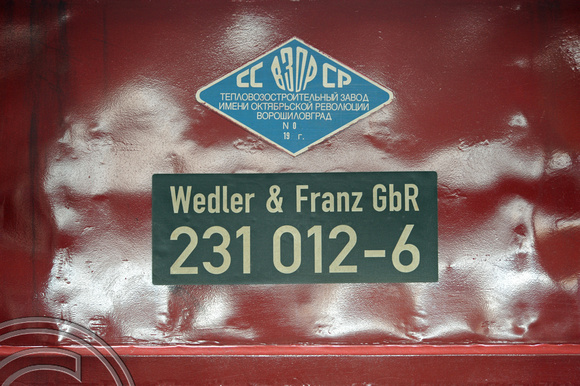 DG110894. Makers plate. 231 102. Germany 12.5.12.