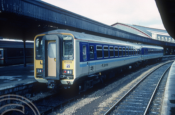 01505. 153319. Working to Taunton. Bristol Temple Meads. 23.09.1990