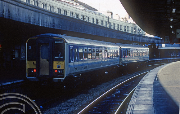 01554. 155307. Portsmouth service. Bristol Temple Meads. 23.09.1990