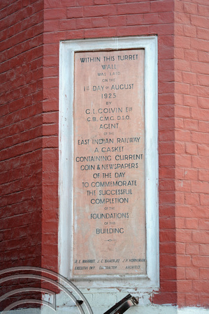 DG70098. Building plaque. Luckow station. India. 14.12.10.