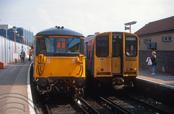 02286. 73209. 313010. Inspection train. Stratford. 25.04.1991
