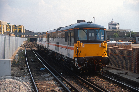 02290. 73209.  TDB975025. Inspection train. Stratford. 25.04.1991
