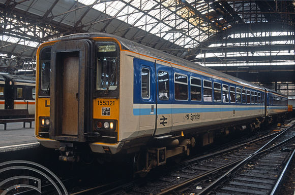 02626. 155321. On a Cardiff service. Manchester Piccadilly. 19.06.1991