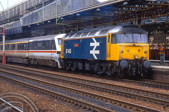 02702. 47442. Dragging an express. Crewe. 23.06.1991