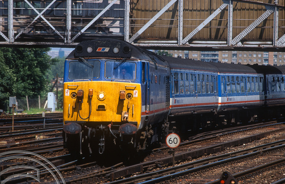 02810. 50037. ECS from Waterloo. Clapham Junction. 10.07.1991
